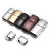Magnetic buckle - clasp - for leather cord bracelets - stainless steel - DIY - 2 pieces