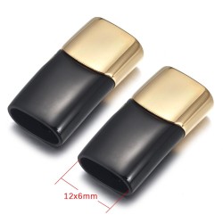 Magnetic buckle - clasp - for leather cord bracelets - stainless steel - DIY - 2 pieces