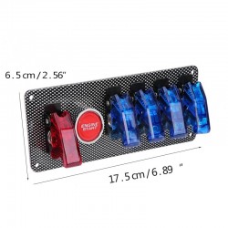 Auto racing car ignition switch panel - 5 LED - engine start push button - DC12V/20A
