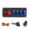 Auto racing car ignition switch panel - 5 LED - engine start push button - DC12V/20A