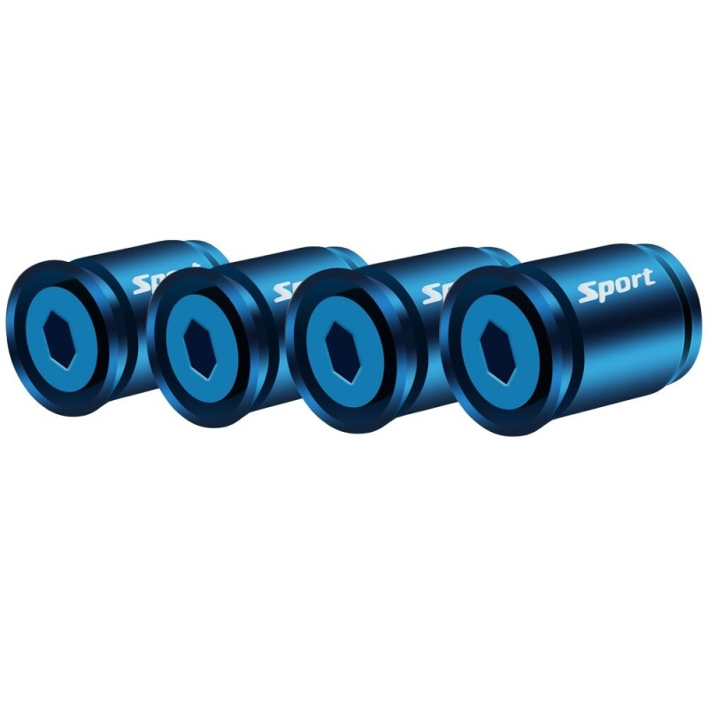 Sport - car tire valves - anti-theft caps - zinc alloy - 4 pieces
