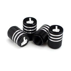 Car tire valves - aluminum caps - middle finger - 4 pieces
