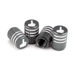 Car tire valves - aluminum caps - middle finger - 4 pieces