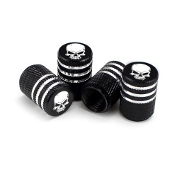 Car tire wheel valves - aluminum caps - skull design - 4 pieces