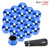 Car rim cover - protective nuts - with clip - 17mm - 20 pieces