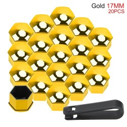 Car rim cover - protective nuts - with clip - 17mm - 20 pieces