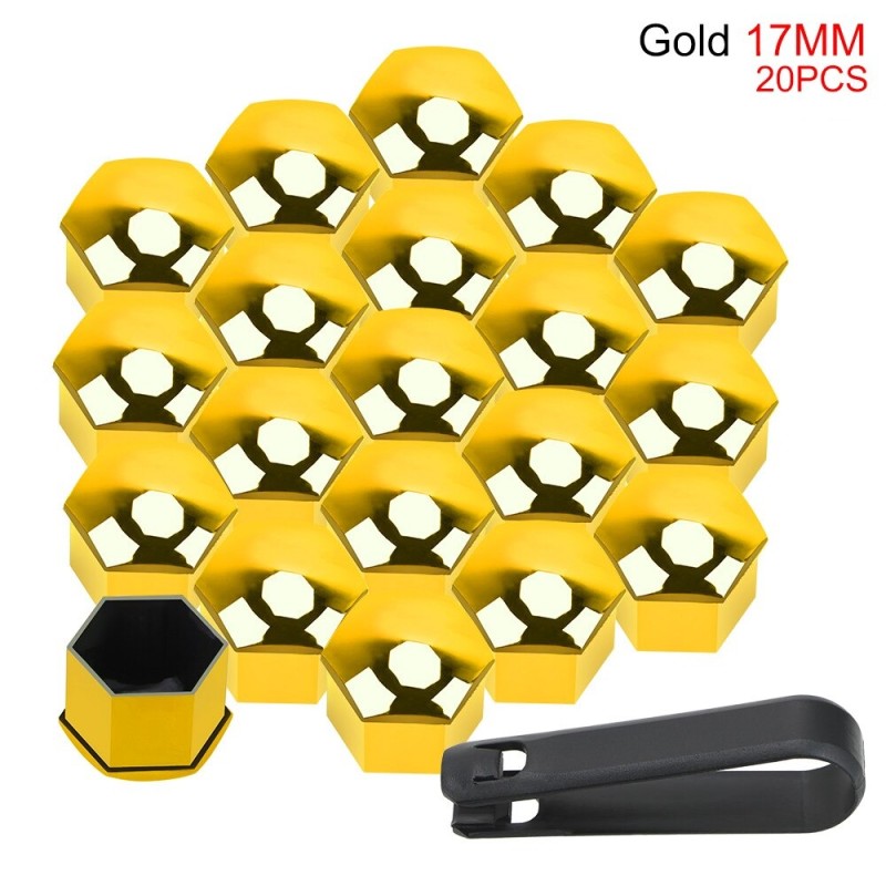Car rim cover - protective nuts - with clip - 17mm - 20 pieces