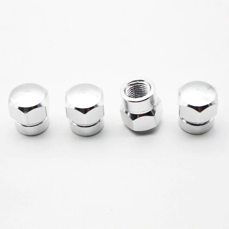 Universal car wheel valves - aluminum caps - hexagonal - 4 piecesWheel parts