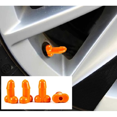 Válvulas de roda de pneu de carro - tampas luminosas - em forma de pênis - 4 peças