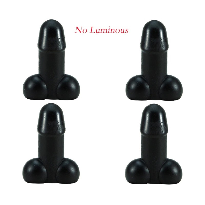 Válvulas de roda de pneu de carro - tampas luminosas - em forma de pênis - 4 peças