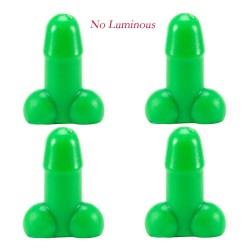 Válvulas de roda de pneu de carro - tampas luminosas - em forma de pênis - 4 peças