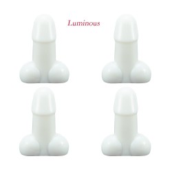 Válvulas de roda de pneu de carro - tampas luminosas - em forma de pênis - 4 peças