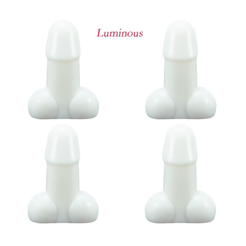Válvulas de roda de pneu de carro - tampas luminosas - em forma de pênis - 4 peças