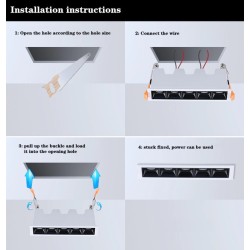 LED ceiling light - recessed strip - CREE - COB - indoor - dimmable - 2W - 30W