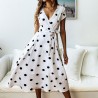 Vintage polka dot dress - short sleeve - v-neck
