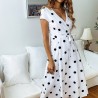 Vintage polka dot dress - short sleeve - v-neck