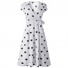 Vintage polka dot dress - short sleeve - v-neck