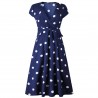 Vintage polka dot dress - short sleeve - v-neck