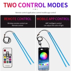 Car LED strip light - flexible - waterproof - DRL - RGB - Bluetooth control / remote - 12V - 2 pieces