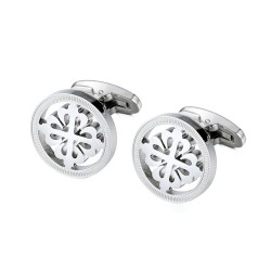 Elegant silver round cufflinks - crusaders - stainless steel