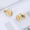 Elegant silver / gold round cufflinks - crusaders - stainless steel