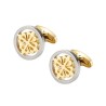 Elegant silver / gold round cufflinks - crusaders - stainless steel