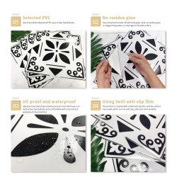 Modern self adhesive tiles - floor stickers - 30 * 30cm - 4 pieces