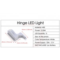 Sensor with LED light - for an inner hinge - universal - for furniture / wardrobes / cabinets