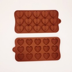 Silicone baking mould - diamond heart shaped - 8 / 15 holes