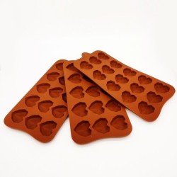Silicone baking mould - diamond heart shaped - 8 / 15 holes