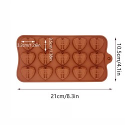 Silicone baking mould - diamond heart shaped - 8 / 15 holes