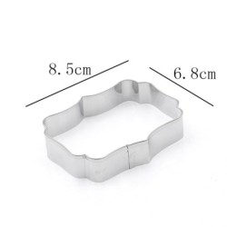 Cookie cutter mold - oval / rectangle / square - stainless steel - 8 pieces