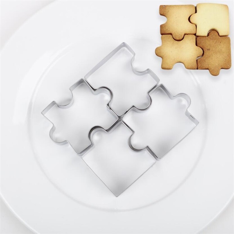 Cookie cutter mold - puzzle shaped - stainless steel