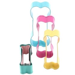 Cookie cutter mold - bone shaped - stainless steel - 5 pieces