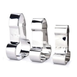 Cookie cutter mold - penis shaped - stainless steel - 3 piecesBakeware