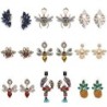 Fashionable stud earrings - crystals / beesEarrings