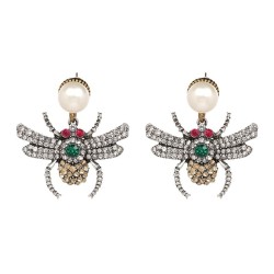 Fashionable stud earrings - crystals / beesEarrings