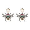 Fashionable stud earrings - crystals / beesEarrings