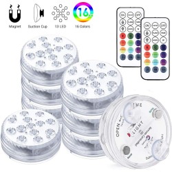 Submersible / underwater light - for aquarium / bathtub - 13LED - 16 RGB - IP68 - with RF remote