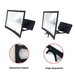 12" - HD projector - phone screen magnifying - curved glass - adjustable