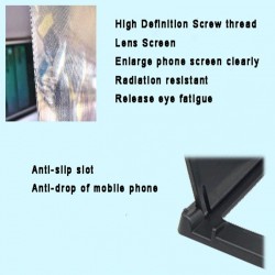 12" - HD projector - phone screen magnifying - curved glass - adjustable