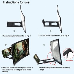 12" - HD projector - phone screen magnifying - curved glass - adjustable