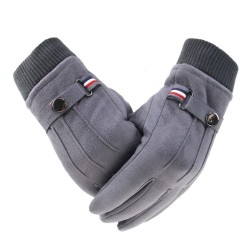 Winter suede gloves - touch screen function - windproof - anti-slip - unisex
