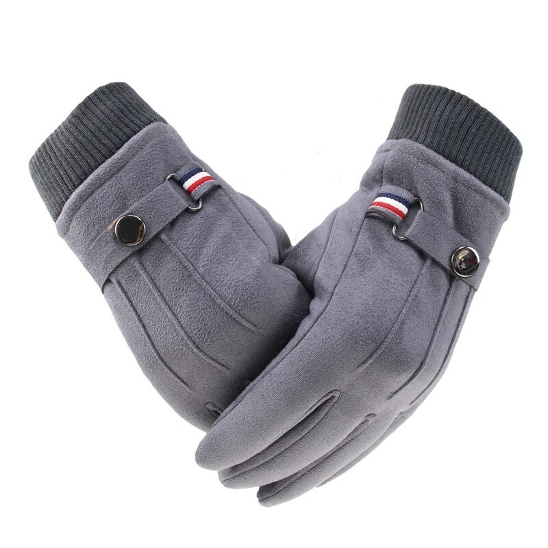 Winter suede gloves - touch screen function - windproof - anti-slip - unisex