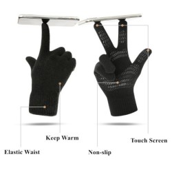 Warm winter gloves - touch screen function - non-slip