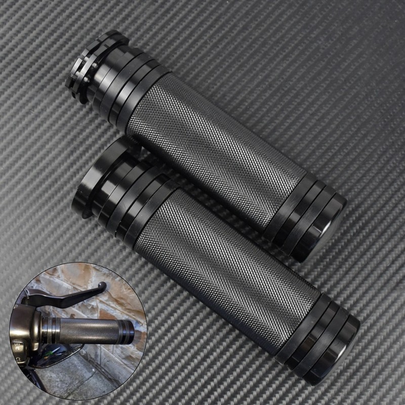 Motorcycle black handlebar grips - aluminum - for Harley VRSC XL XR Dyna Softail / 96-07 Touring - 25mm Motorcycle black handlebar grips - aluminum - for Harley VRSC XL XR Dyna Softail / 96-07 Touring - 25mm