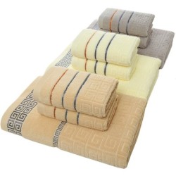 Luxurious large bath / face / hand towel - cotton - 70 * 140cm - 3 pieces set