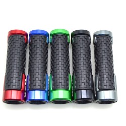 Motorcycle handlebar grips - aluminum / rubber - 22mm - for Suzuki / universal