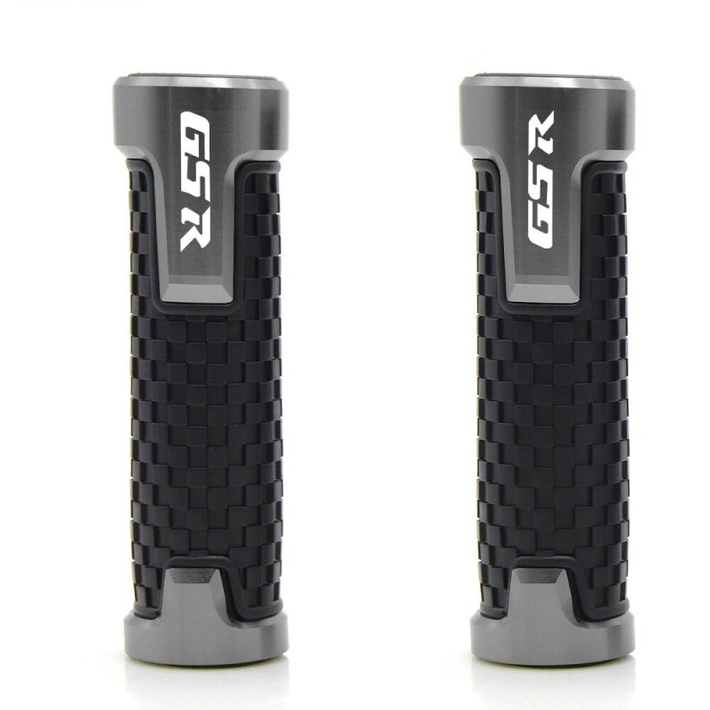 Motorcycle handlebar grips - aluminum / rubber - 22mm - for Suzuki / universal