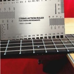 Guitar measuring ruler - string conversion chart - stainless steel
